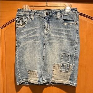 Denim Patchwork Skirt
